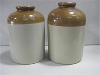 Two Doulton & Co. 2 Tone Stoneware Jars See Info