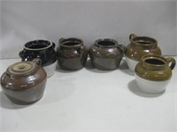 Various Glazed Pots Tallest 7"