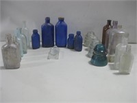 Vtg Bottles Jars & Glass Insulators See Info