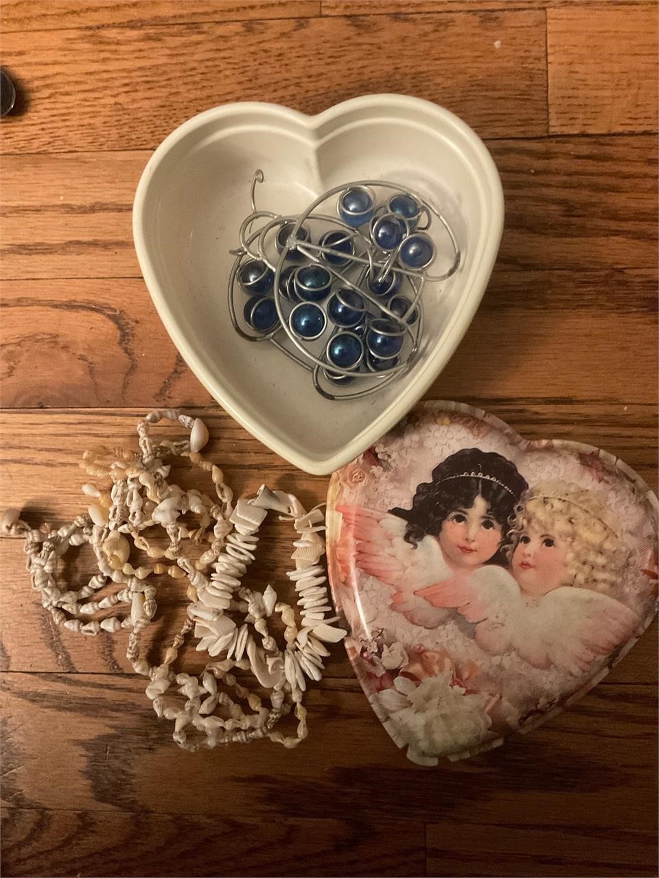 Vintage jewelry and heart box made in USA