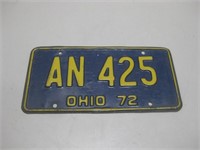 1972 Ohio Motorcycle License Plate
