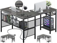 Unikito L Shaped Computer Desk with USB Charging P