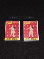 1958 Mickey Mantle 2 Card Lot