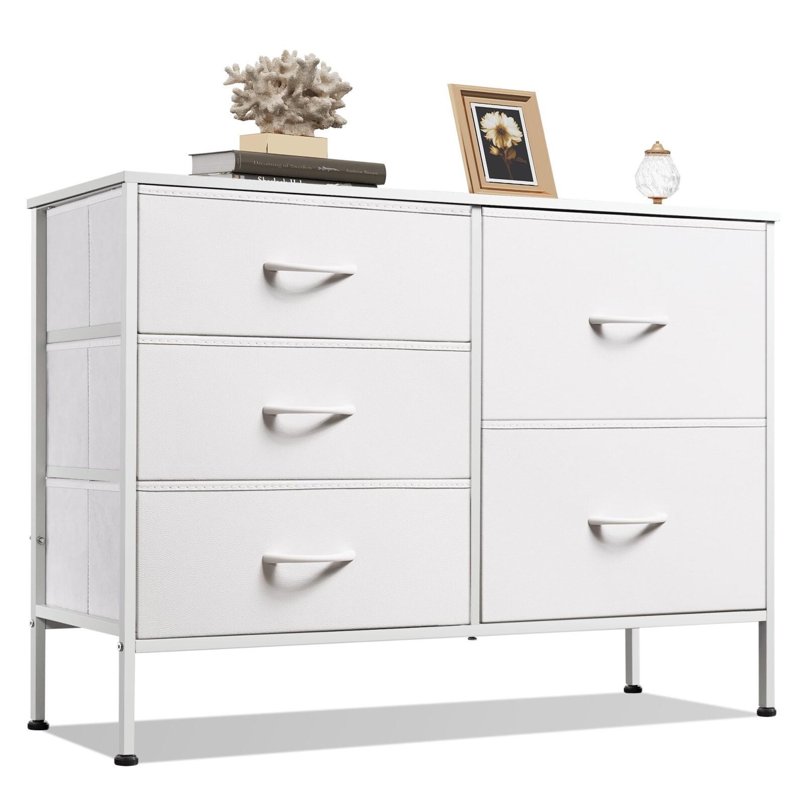 WLIVE Dresser for Bedroom with 5 Drawers, Wide Bed