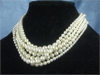 3 Faux Pearl Necklaces 2 W/ Sterling Silver Clasps