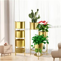 Gardenova Metal Plant Stand - Gold Tall Plant Hold