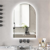 Niccy Arched LED Bathroom Mirror, 36x24 Inch Arch