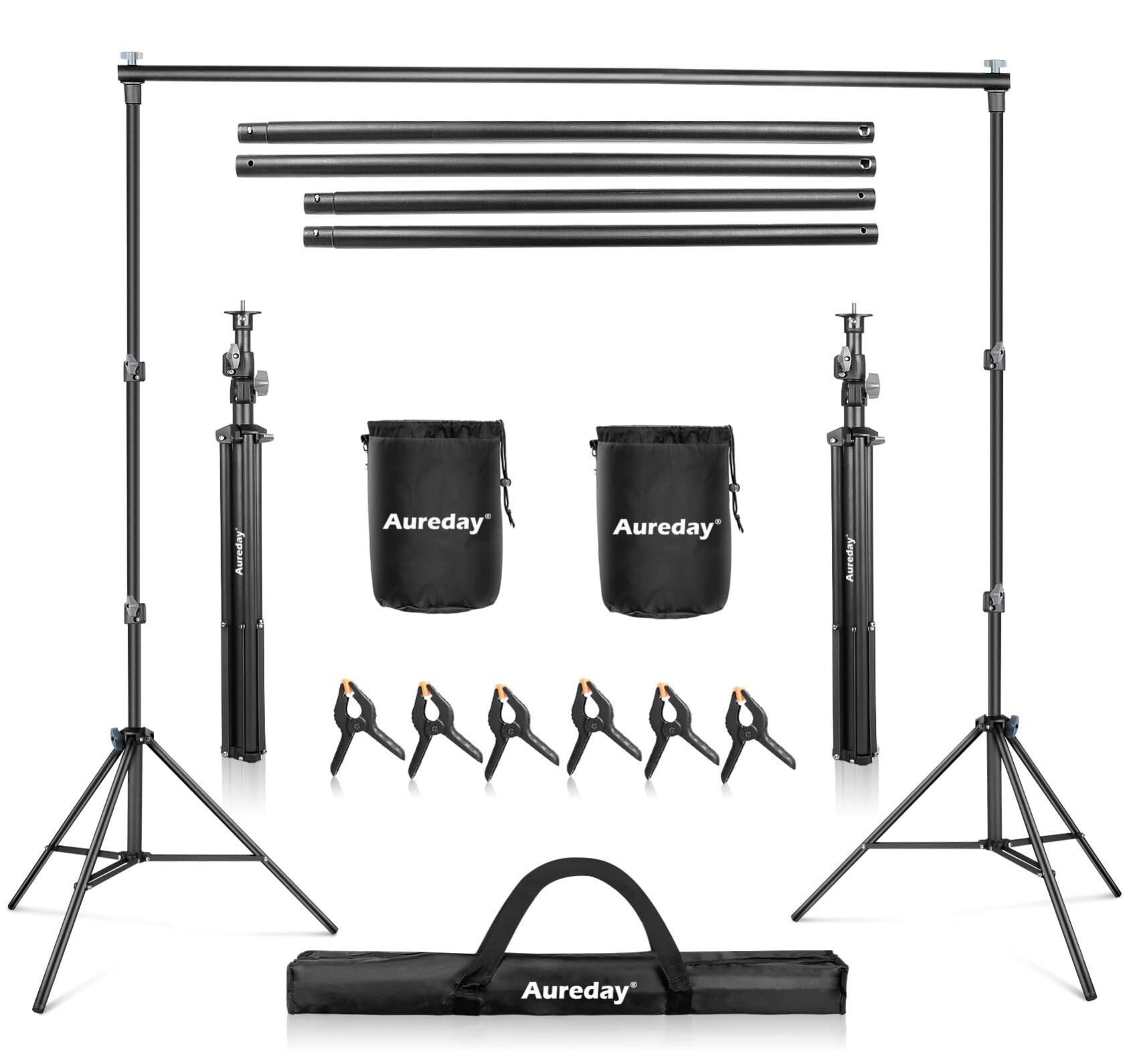 Aureday Backdrop Stand, 10x7Ft Adjustable Photo Ba