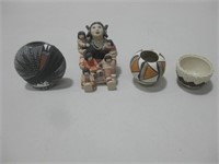 Four Southwestern Decor Items Two Signed