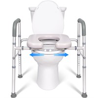 LimLuc Raised Toilet Seat with Handles, Width and