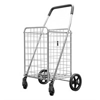 Folding Shopping Cart with 360-Degree Swivel Wheel