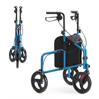 OasisSpace 3 Wheel Walker for Seniors - 10” Big Wh