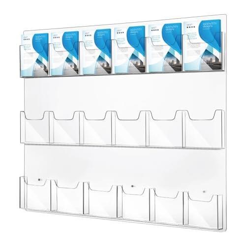 **READ DESC** Acrylic Brochure Holder with 18 Pock