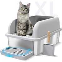 Suzzipaws Enclosed Stainless Steel Cat Litter Box