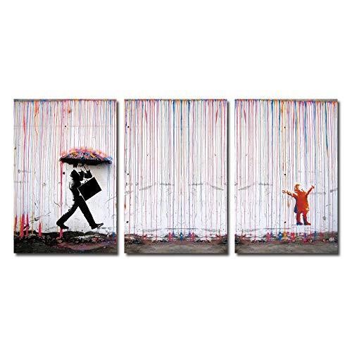 April Art Banksy Pictures Colorful Rain Painting o