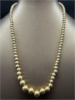 14K Gold Bead Necklace Total Wt. 6.6g