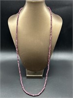 Natural Stone Small Bead Long Necklace w/ No Clasp
