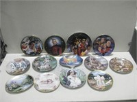 Thirteen Decorative Collectors Plates Largest 9"