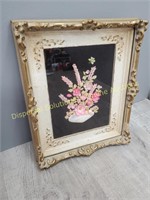 Frame with Shell Art Flowers