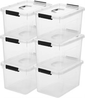 $42  JUJIAJIA 12 QT Clear Storage Latch Box 6-Pack