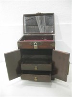 Vtg 6"x 9"x 12" Small Jewelry Armoire