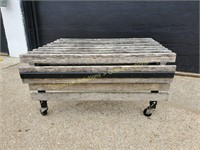 Fruit Display Cart Stand - wood slat