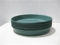 Eleven 16" Green Saucers