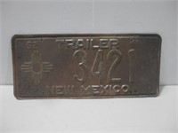 Vtg 1952 New Mexico License Plate See Info