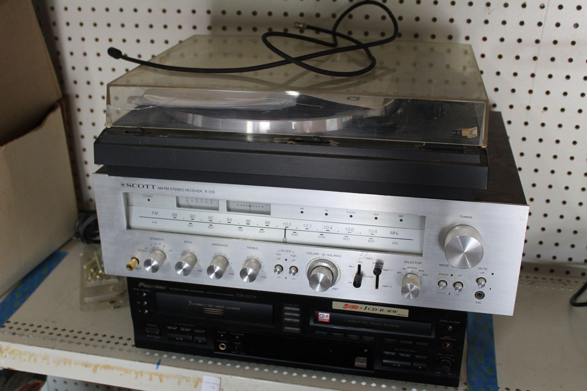 SCOTT Record Player and Pioneer Stereo Set