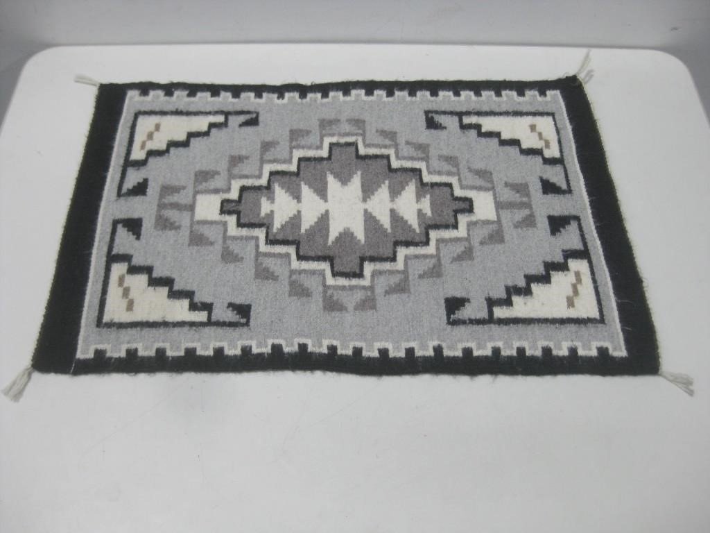 25"x 16" Navajo Two Grey Hills Rug/ Place Mat