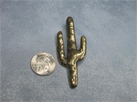 Vtg Gold Tone Cactus Brooch/ Pin