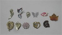Assorted Vtg Brooches/ Pins