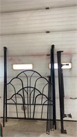 Black metal canopy bed frame 7’ height x54”W