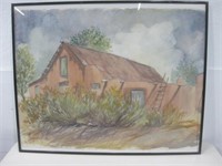 ABQ Ted Hogsett Framed Original Water Color See