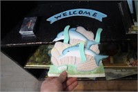 METAL DOLPHIN WELCOME SIGN