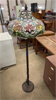 Tiffany style stain glass lamp 66.5” H