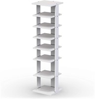 $56  8-Tier Shoe Rack  Vertical Organizer (White)