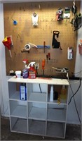 PEG BOARD, TOOLS & CUBBY