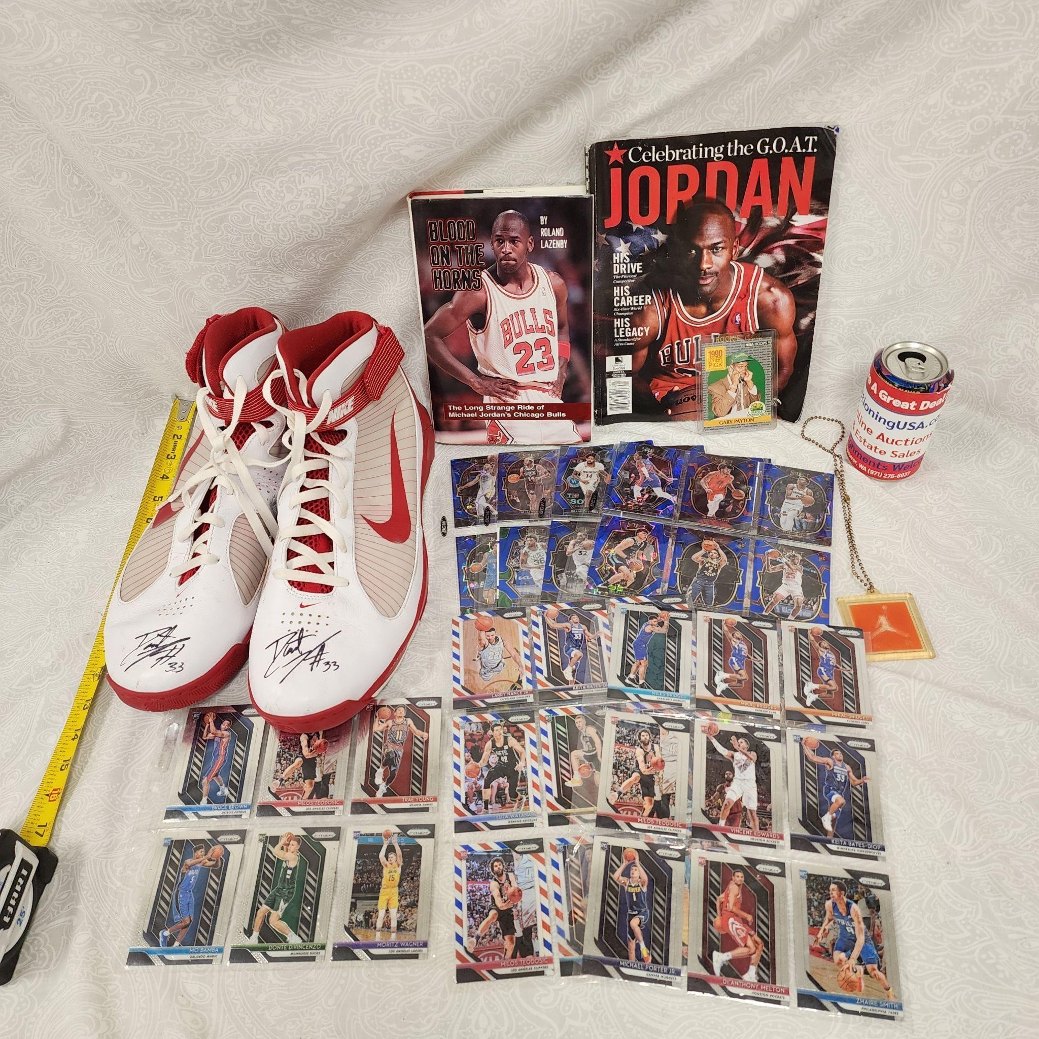 60 Cards Signed Blazers Shoes Michael Jordan Book+