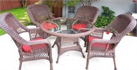 WICKER PATIO TABLE W/CHAIRS