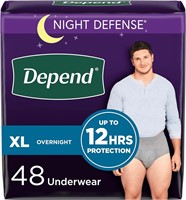 $78  Depend Night Defense Underwear-Men  L  2pk