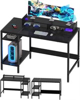 47 Gaming Desk - Home Office  Storage  Black