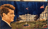 Vintage 1960's JFK President Tapestry 36" X 18"