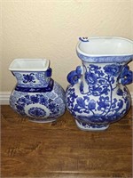 2 LG ASIAN VASES