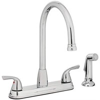 Chrome 2-Handle Kitchen Faucet with Side Spray $59