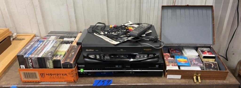 Toshiba VHS/DVD player, Quasar VHQ820 VHS player,