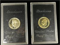 (2) 1974 Eisenhower Proof Dollars