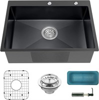 $183  Black Kitchen Sink  Topmount 30x22x9