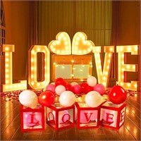 $106  4ft LED Marquee Love Letters & Balloon Boxes
