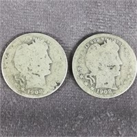 1908 Barber Quarter (2 Coins)